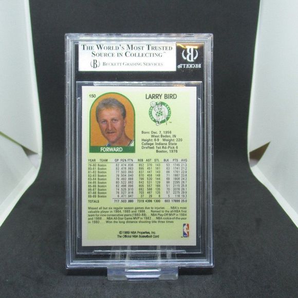 1989 NBA Hoops Larry Bird #150 Trading Card BGS 9 - Picture 2 of 3